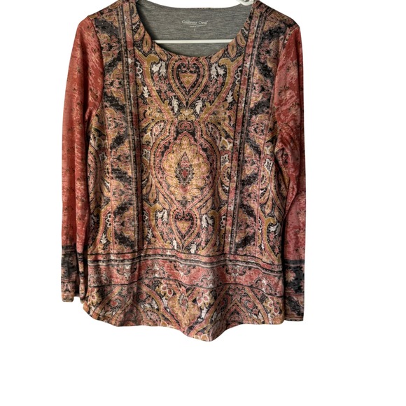 Coldwater Creek Tops - Coldwater Creek Womens Paisley Print Long Sleeve Knit Top Blouse Size S